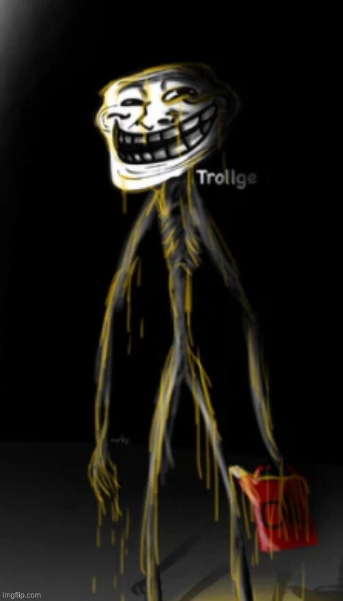 The Trollge covered in oil | image tagged in the trollge covered in oil | made w/ Imgflip meme maker