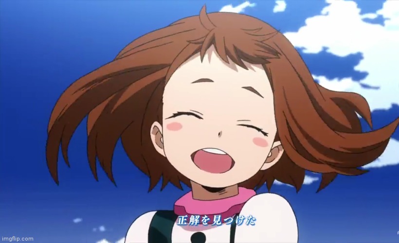 Ochaco Uraraka Smiling | image tagged in my hero academia | made w/ Imgflip meme maker