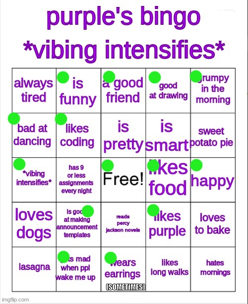 not quite a bingo but pretty close | (SOMETIMES) | made w/ Imgflip meme maker