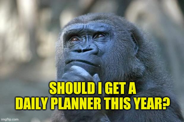 2022? | SHOULD I GET A DAILY PLANNER THIS YEAR? | image tagged in that is the question,hoax,deadpool | made w/ Imgflip meme maker
