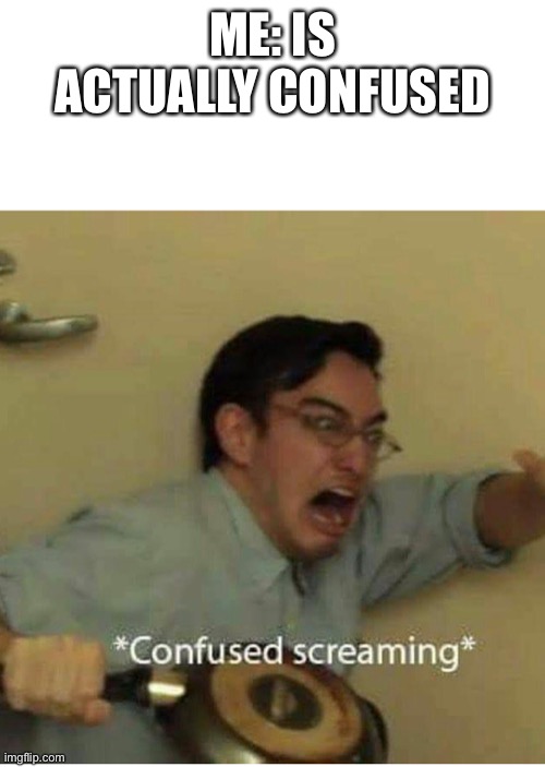 confused screaming | ME: IS ACTUALLY CONFUSED | image tagged in confused screaming | made w/ Imgflip meme maker