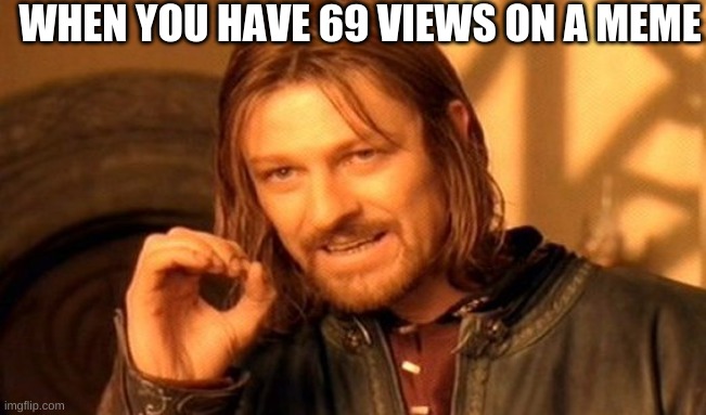 One Does Not Simply | WHEN YOU HAVE 69 VIEWS ON A MEME | image tagged in memes,one does not simply | made w/ Imgflip meme maker