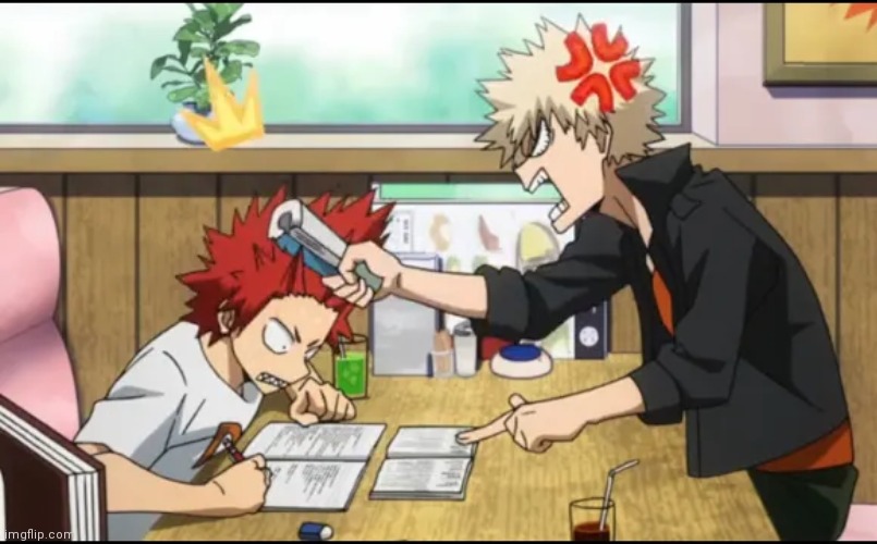 Bakugo teaching Kirishima | image tagged in my hero academia | made w/ Imgflip meme maker