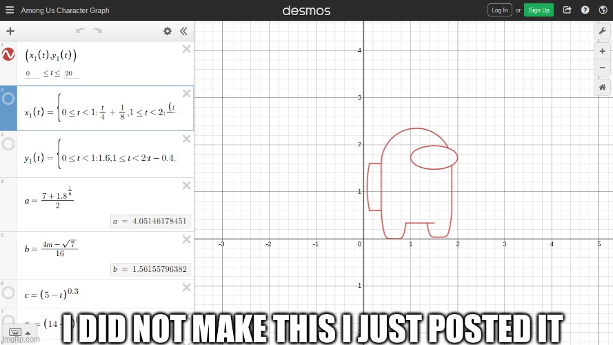Desmos seems sus | I DID NOT MAKE THIS I JUST POSTED IT | image tagged in among us | made w/ Imgflip meme maker