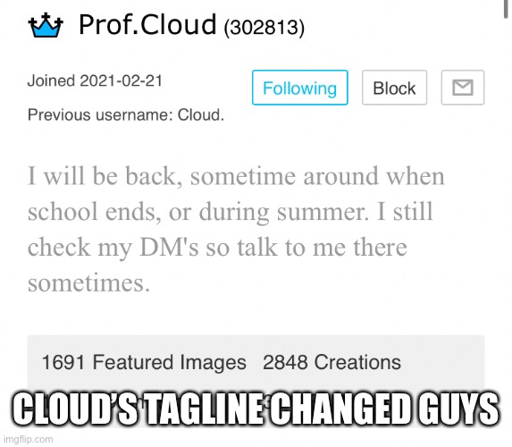 CLOUD’S TAGLINE CHANGED GUYS | made w/ Imgflip meme maker