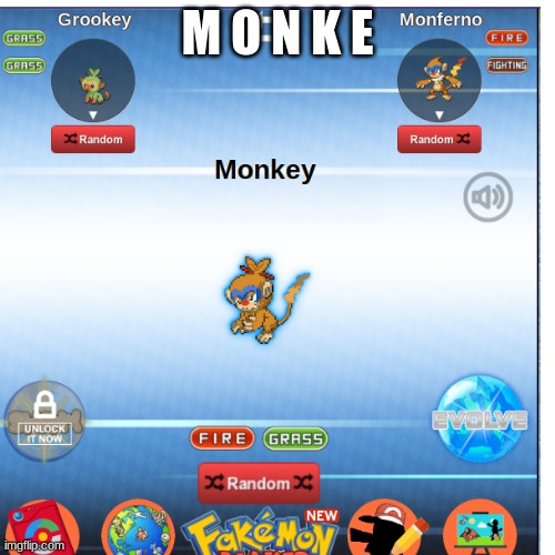 I have made a monke | M O N K E | image tagged in monke,pokemon | made w/ Imgflip meme maker