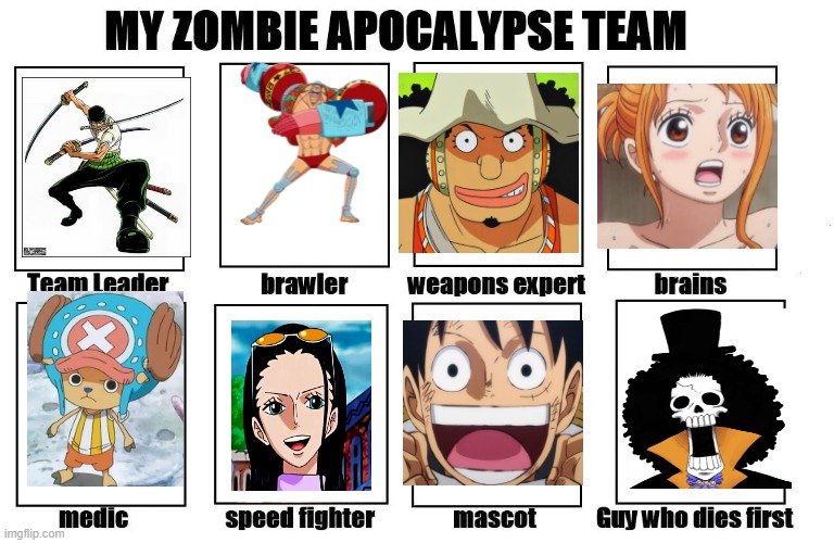 YOHOHOHOHOHOHOHOHOHO | image tagged in my zombie apocalypse team | made w/ Imgflip meme maker