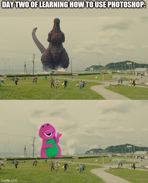 DAY TWO OF LEARNING HOW TO USE PHOTOSHOP: | made w/ Imgflip meme maker