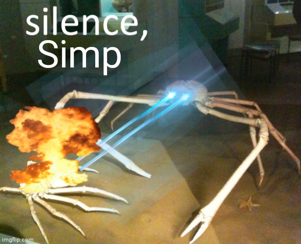 Silence Crab | Simp | image tagged in silence crab | made w/ Imgflip meme maker