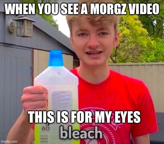 Tommyinnit Bleach | WHEN YOU SEE A MORGZ VIDEO; THIS IS FOR MY EYES | image tagged in tommyinnit bleach | made w/ Imgflip meme maker