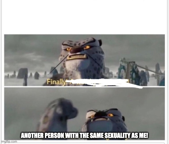 Finally! A worthy opponent! | ANOTHER PERSON WITH THE SAME SEXUALITY AS ME! | image tagged in finally a worthy opponent | made w/ Imgflip meme maker