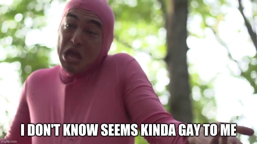 I Don't Know Seems Kinda Gay To Me | I DON'T KNOW SEEMS KINDA GAY TO ME | image tagged in i don't know seems kinda gay to me | made w/ Imgflip meme maker