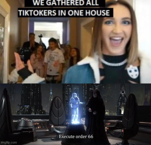image tagged in we gathered all tiktokers in one house,execute order 66 | made w/ Imgflip meme maker