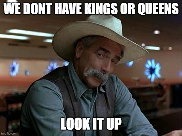 special kind of stupid | WE DONT HAVE KINGS OR QUEENS LOOK IT UP | image tagged in special kind of stupid | made w/ Imgflip meme maker