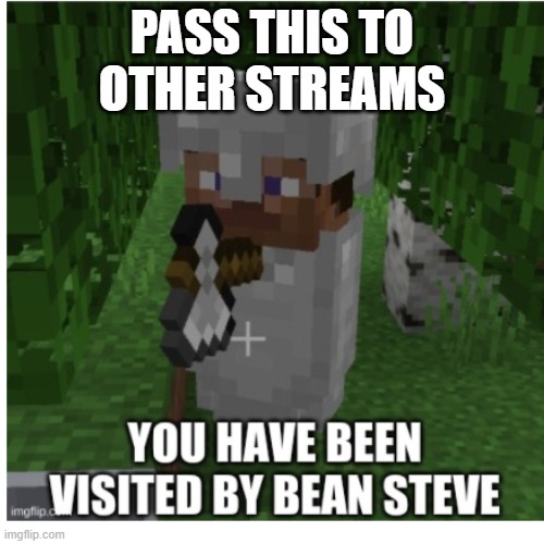 This is a link to the original https://imgflip.com/i/590seq | PASS THIS TO OTHER STREAMS | image tagged in minecraft | made w/ Imgflip meme maker