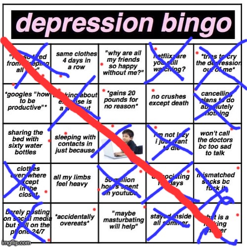 Bingo! I'm depressed :D | made w/ Imgflip meme maker