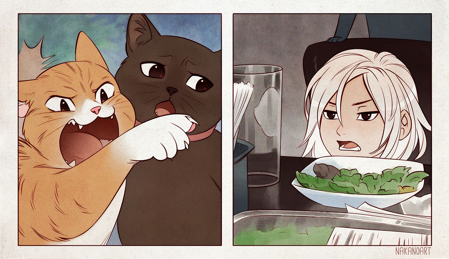Cat yelling at girl Blank Template Imgflip