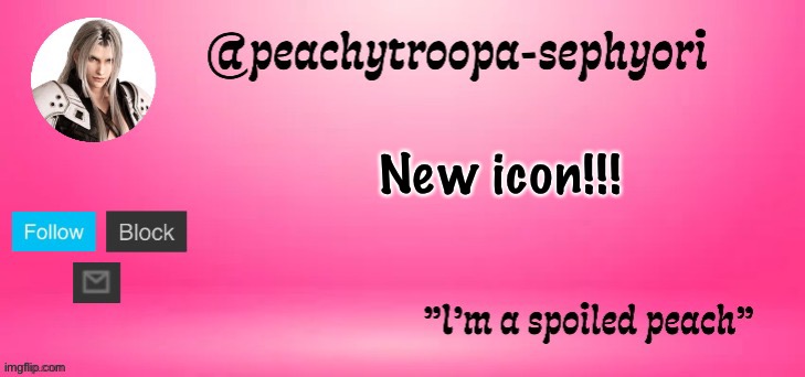 peachytroopa-sephiroth | New icon!!! | image tagged in peachytroopa-sephiroth | made w/ Imgflip meme maker