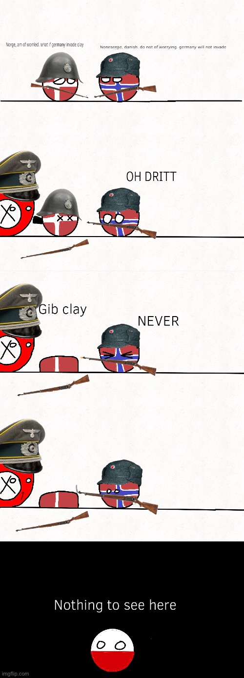 Countryballs Denmark and Norway 1940 | image tagged in history | made w/ Imgflip meme maker