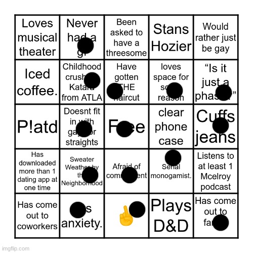 bi bingo | made w/ Imgflip meme maker