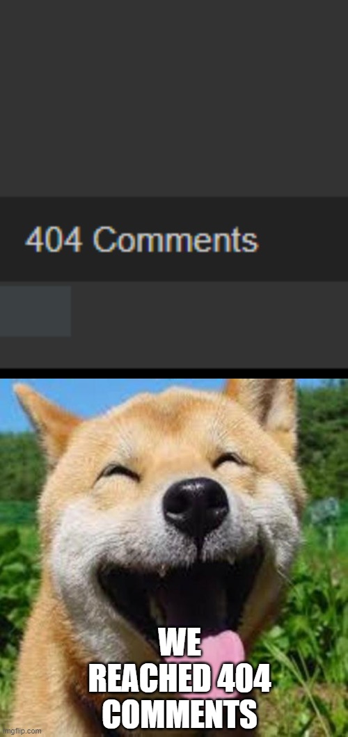 yay | WE REACHED 404 COMMENTS | image tagged in error 404 | made w/ Imgflip meme maker