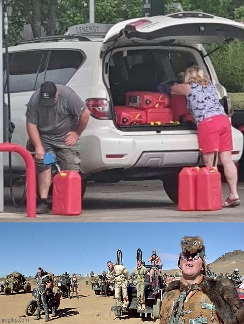 Waiting to fill up | image tagged in gas station,pipeline,russian hackers,dogecoin,shutdown,hoarders | made w/ Imgflip meme maker