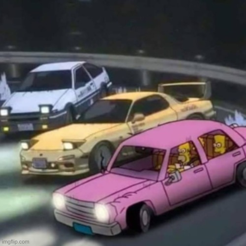 no context | image tagged in memes,initial d,homer simpson | made w/ Imgflip meme maker