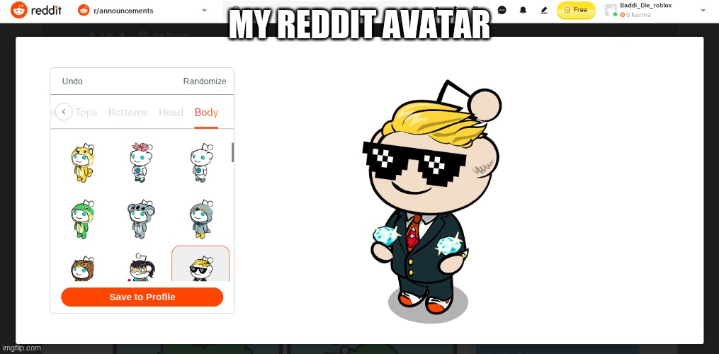 MY REDDIT AVATAR | made w/ Imgflip meme maker