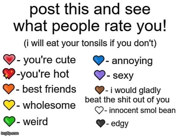 AH Yes, Heart Ratings | made w/ Imgflip meme maker
