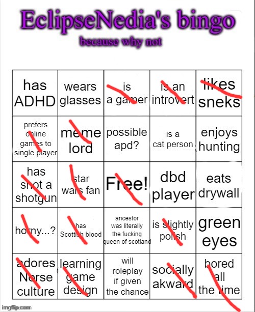 I would have bingo if I had ADHD like the rest of my family instead of just ADD lol | made w/ Imgflip meme maker
