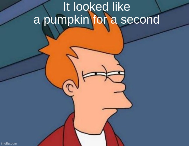 It looked like a pumpkin for a second | made w/ Imgflip meme maker