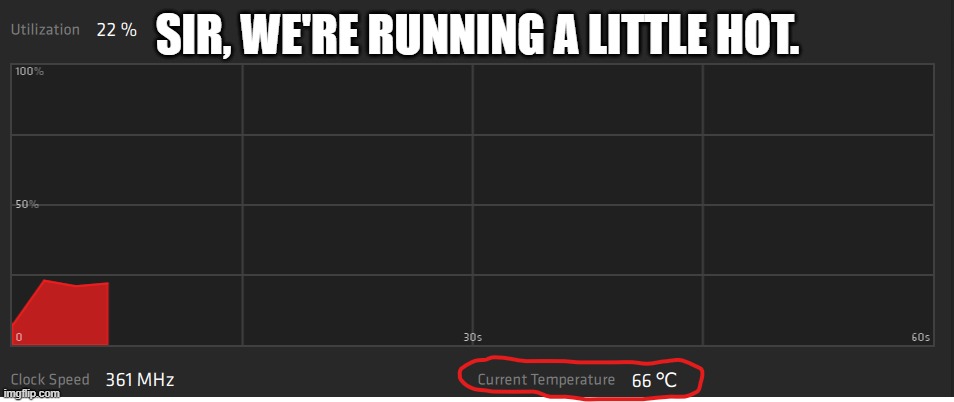 oh god plz no (true story) | SIR, WE'RE RUNNING A LITTLE HOT. | image tagged in amd,hot-pc,true-story,amd-a6-processor,laptop | made w/ Imgflip meme maker