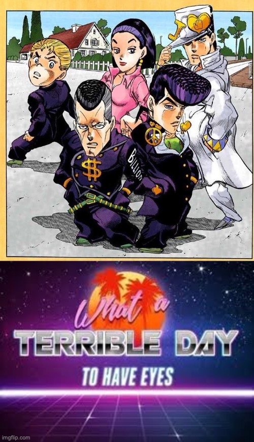 JJBA CHIBIS (?) | image tagged in what a terrible day to have eyes,anime,cursed image,jojo's bizarre adventure,chibi,fail | made w/ Imgflip meme maker