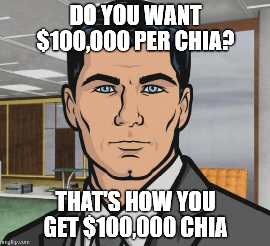 DO YOU WANT $100,000 PER CHIA? THAT'S HOW YOU GET $100,000 CHIA | made w/ Imgflip meme maker