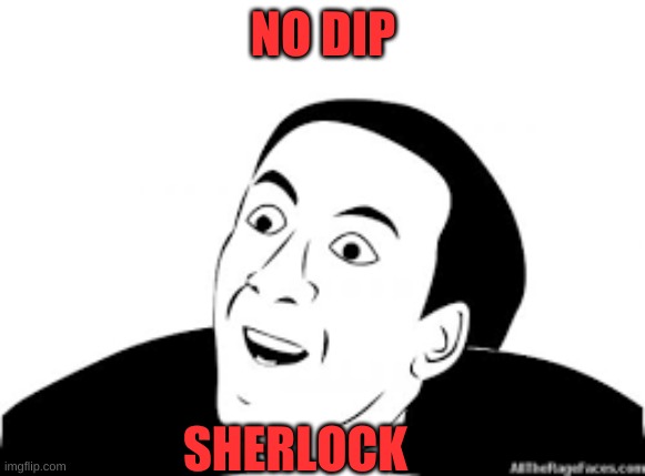 No DIP Sherlock | NO DIP; SHERLOCK | image tagged in funny memes | made w/ Imgflip meme maker