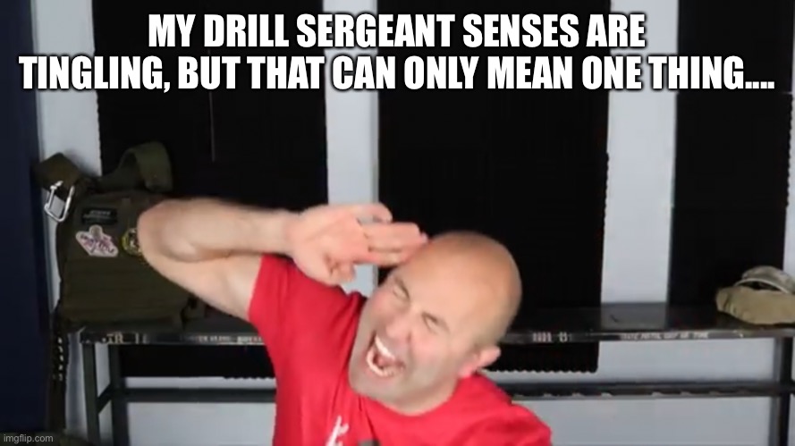 That can only mean one thing | MY DRILL SERGEANT SENSES ARE TINGLING, BUT THAT CAN ONLY MEAN ONE THING.... | image tagged in memes | made w/ Imgflip meme maker