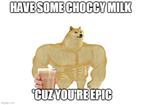 Melk | HAVE SOME CHOCCY MILK; 'CUZ YOU'RE EPIC | image tagged in choccy_milk | made w/ Imgflip meme maker