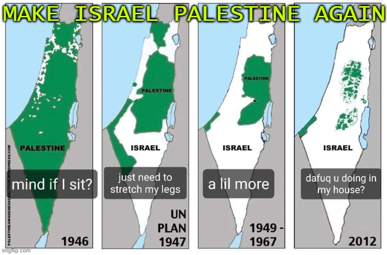 Make Israel Palestine Again | MAKE ISRAEL PALESTINE AGAIN | image tagged in palestine | made w/ Imgflip meme maker
