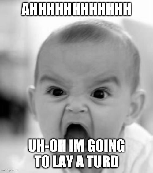 lol | AHHHHHHHHHHHH; UH-OH IM GOING TO LAY A TURD | image tagged in memes,angry baby | made w/ Imgflip meme maker