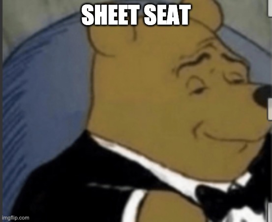 Fancy Winnie The Pooh | SHEET SEAT | image tagged in fancy winnie the pooh | made w/ Imgflip meme maker