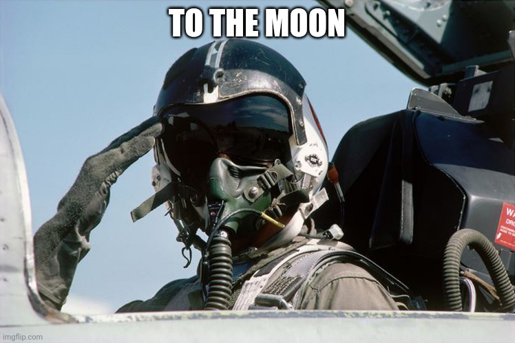 Fighter Jet Pilot Salute | TO THE MOON | image tagged in fighter jet pilot salute | made w/ Imgflip meme maker