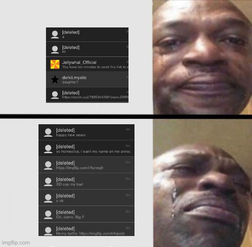 Ouch. | image tagged in crying black dude weed | made w/ Imgflip meme maker