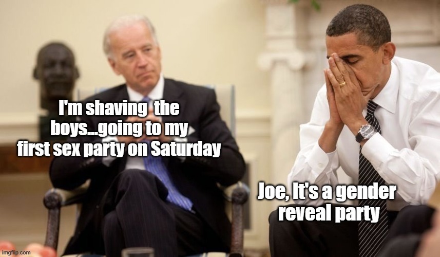 Gender Reveal Party | image tagged in joe and gender reveal,politics,funny | made w/ Imgflip meme maker