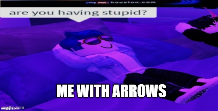 are you having stupid? | ME WITH ARROWS | image tagged in are you having stupid | made w/ Imgflip meme maker