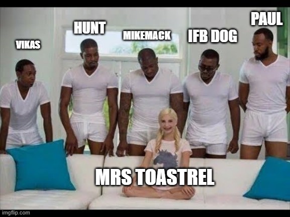 PAUL; HUNT; MIKEMACK; IFB DOG; VIKAS; MRS TOASTREL | made w/ Imgflip meme maker
