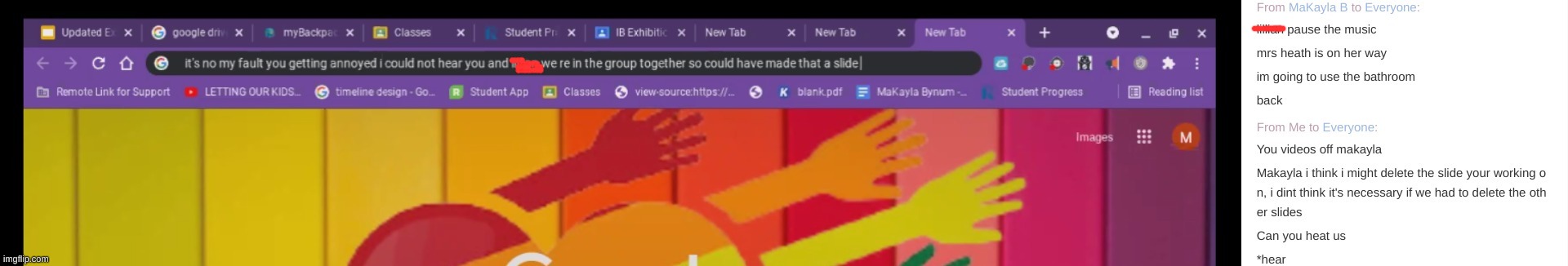 This bitch- we chatted her like 100 times, commented on HER slide. Also the read is my deadname ;-; | made w/ Imgflip meme maker