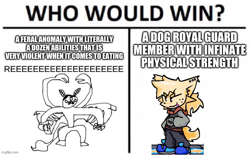A DOG ROYAL GUARD MEMBER WITH INFINATE PHYSICAL STRENGTH | made w/ Imgflip meme maker