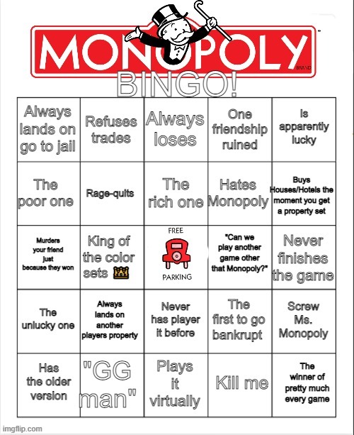 Do it | image tagged in monopoly bingo | made w/ Imgflip meme maker
