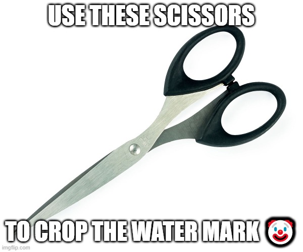 USE THESE SCISSORS TO CROP THE WATER MARK ? | made w/ Imgflip meme maker