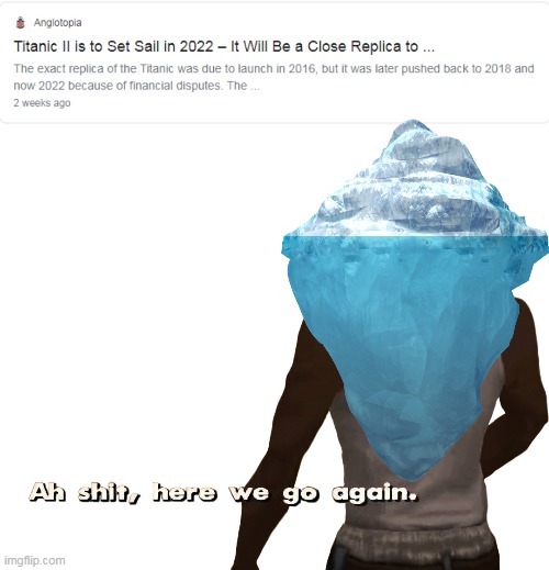 titanic 2 iceberg meme